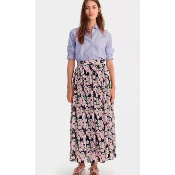 J.Crew French Floral Maxi Skirt Size 14 - Picture 3 of 10